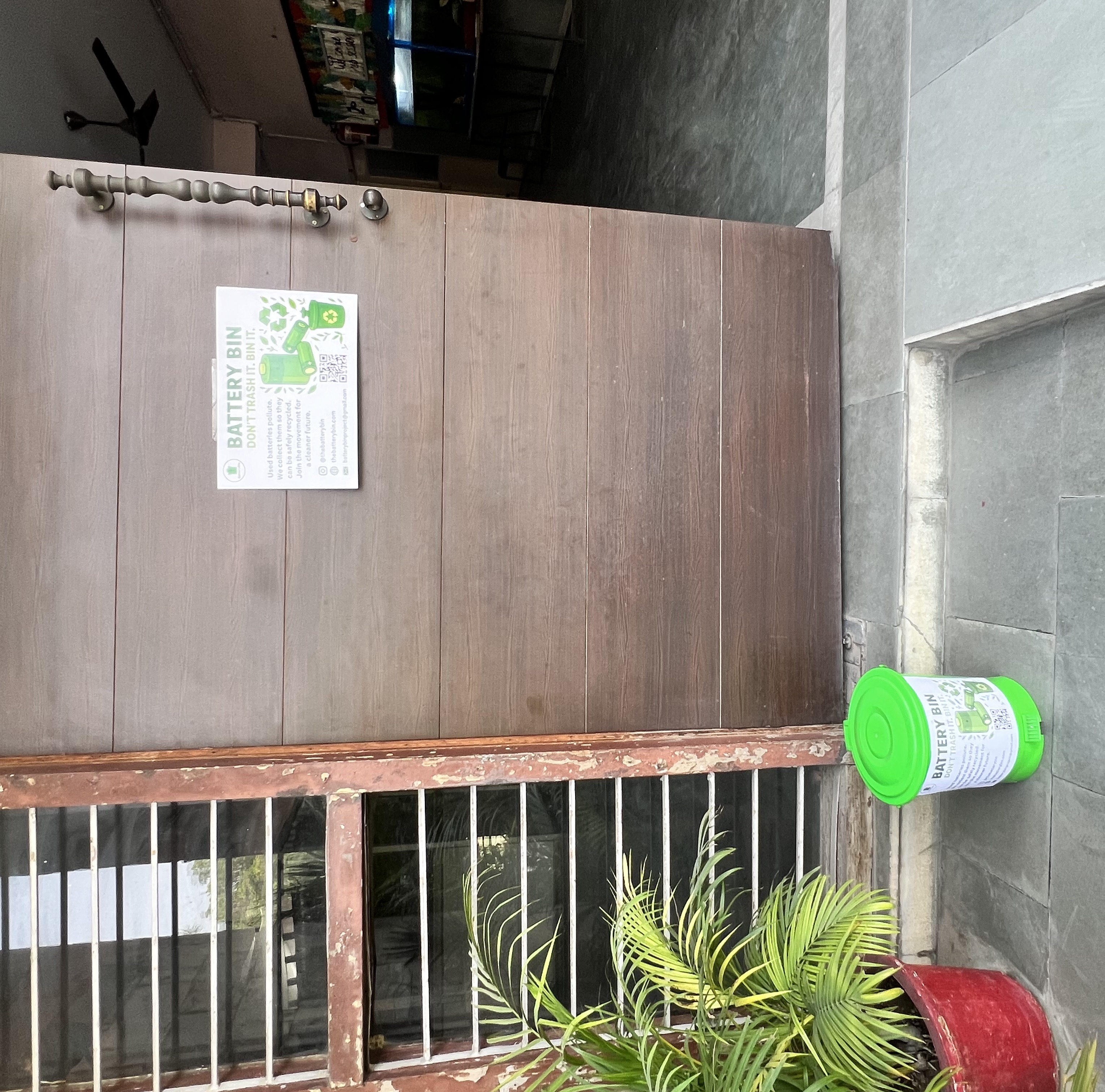 Battery Bin at Sunil Block — close up